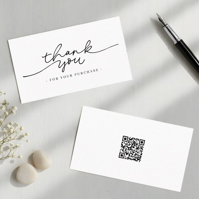 Carte De Visite Simple Moderne Code QR Merci Élégant (Créateur téléchargé)