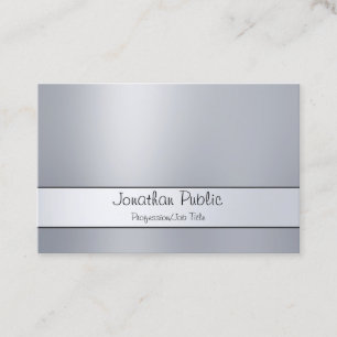 Carte De Visite Simple moderne d'argent à main levée à la mode de