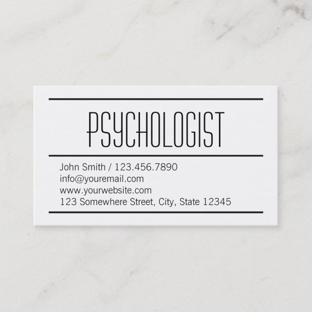 Carte de visite simple moderne de psychologue (Devant)