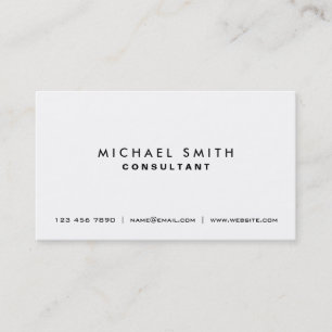 Carte De Visite Simple moderne élégant blanc simple professionnel