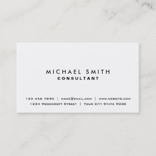 Carte De Visite Simple moderne élégant simple professionnel blanc