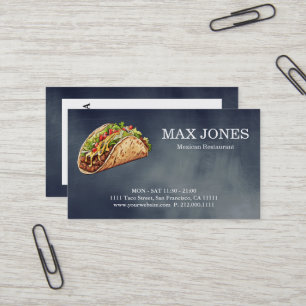 Carte De Visite Simple moderne élégant Taco Black Chalkboard