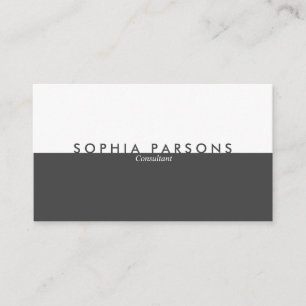 Carte De Visite Simple moderne Gris de galet blanc professionnel