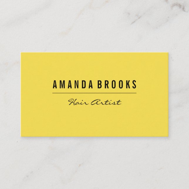 Carte De Visite Simple moderne jaune (Devant)