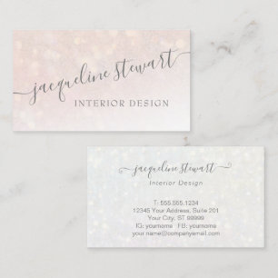 Carte De Visite Simple, moderne, Lumineuse, rose pâle Professionne