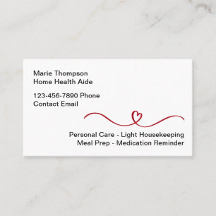 Carte De Visite Simple moderne Médicale Home Health Aide