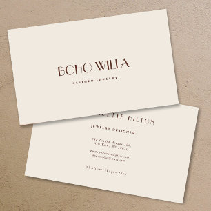 Carte De Visite Simple moderne minimaliste Beige Professionnel