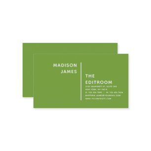 Carte De Visite Simple moderne minimaliste vert blanc