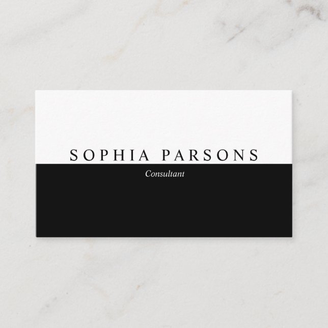 Carte De Visite Simple moderne noir et blanc professionnel (Devant)