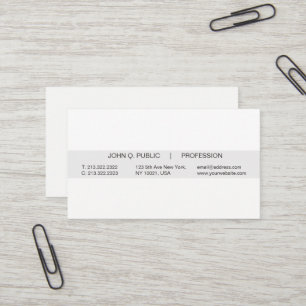 Carte De Visite Simple moderne Professional blanc et gris mat