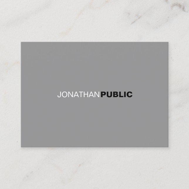 Carte De Visite Simple moderne professionnel élégant gris blanc (Devant)