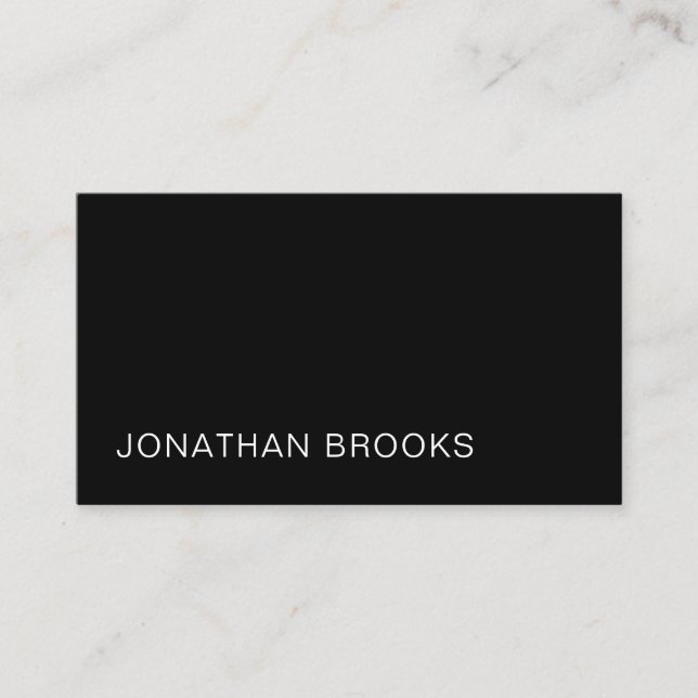 Carte De Visite Simple moderne Professionnel Minimal Noir & Blanc (Devant)