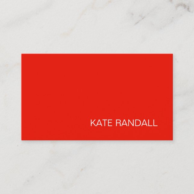 Carte De Visite Simple moderne Red Professional (Devant)