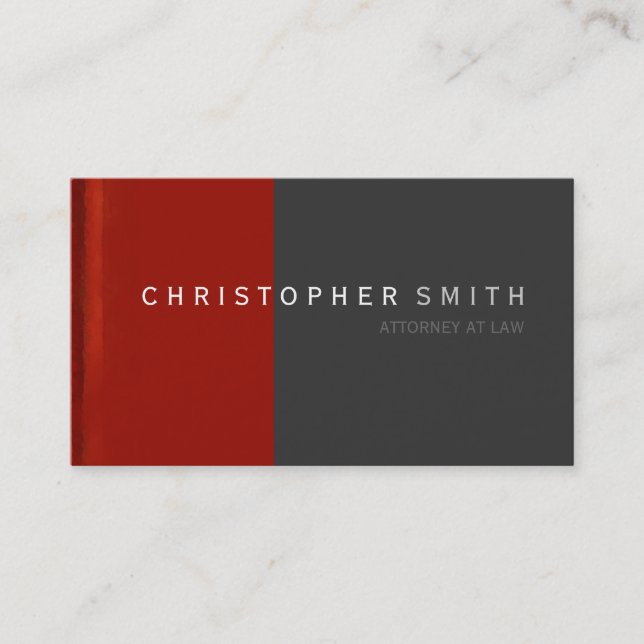 Carte de visite simple moderne rouge gris (Devant)
