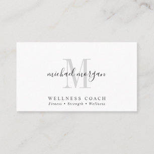Carte De Visite Simple Moderne Script Monogramme Coach pour le Bie