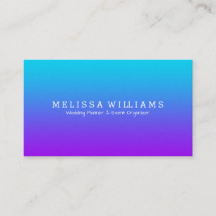 Carte De Visite Simple moderne violet à bleu Ombre blanc Accent