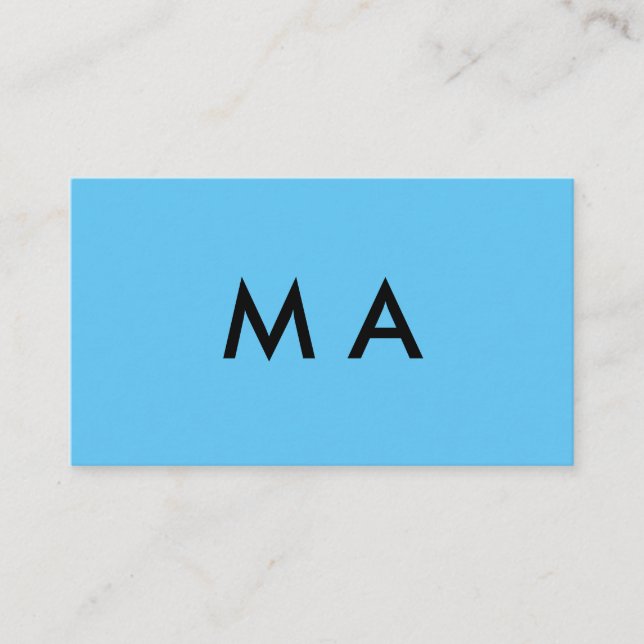 Carte De Visite Simple monogramme ajouter votre nom lettre man min (Devant)