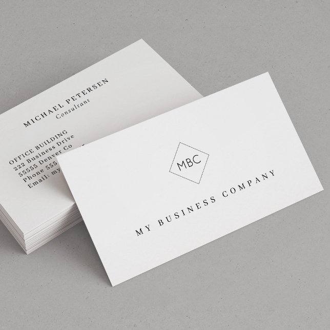 Carte De Visite Simple monogrammed professionnel minimaliste affai (Créateur téléchargé)