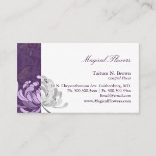 Carte De Visite Simple Monotone Flower personnel