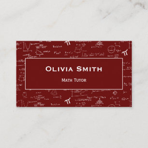 Carte De Visite Simple motif de formule de professeur de mathémati