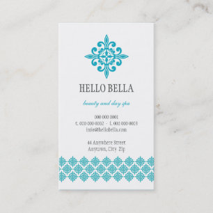 CARTE DE VISITE simple motif moderne turquoise
