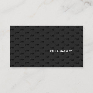 Carte De Visite Simple Motif noir gris clair moderne Monogramme