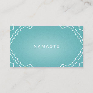 Carte De Visite Simple Namaste Yoga Enseignant Aqua Turquoise