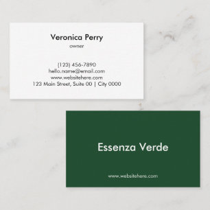 Carte De Visite Simple Naturel Professionnel Botanique Vert Foncé