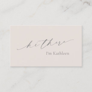 Carte De Visite Simple Neutral Biege Tan QR Code Élégant Moderne