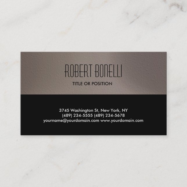 Carte de visite simple noir beige (Devant)