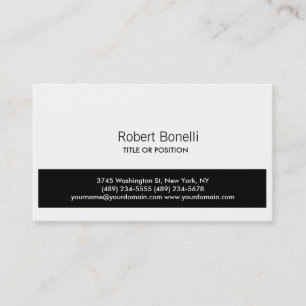 Carte de visite simple noir blanc