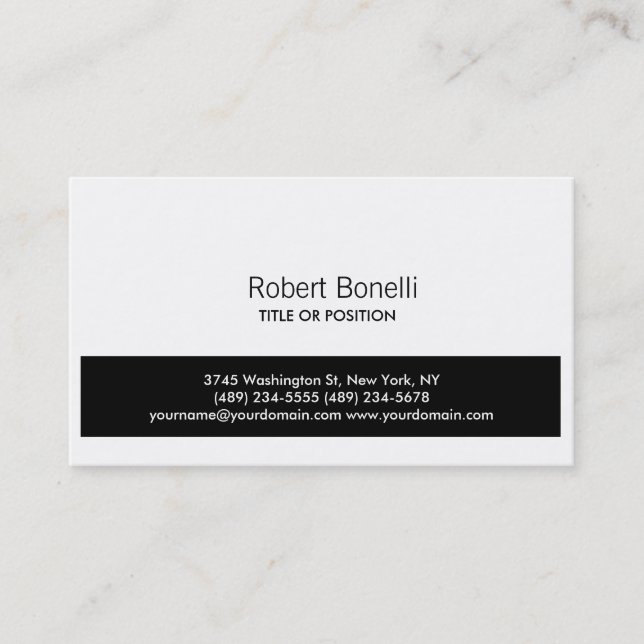 Carte de visite simple noir blanc (Devant)