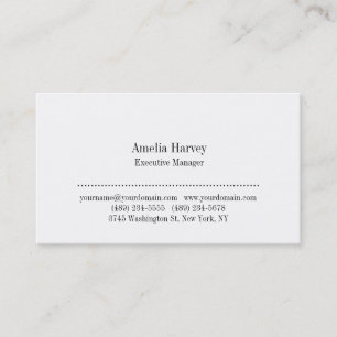 Carte De Visite Simple Noir & Blanc Classique Professionnel