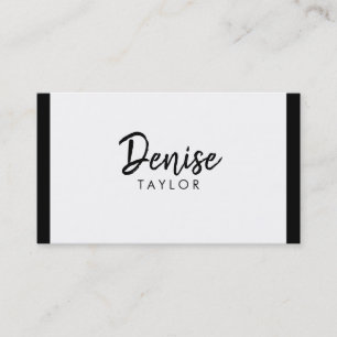 Carte De Visite Simple noir blanc moderne carré minimaliste