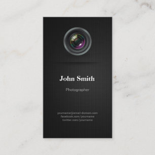 Carte De Visite Simple Noir clair - Photographe Cinématographe