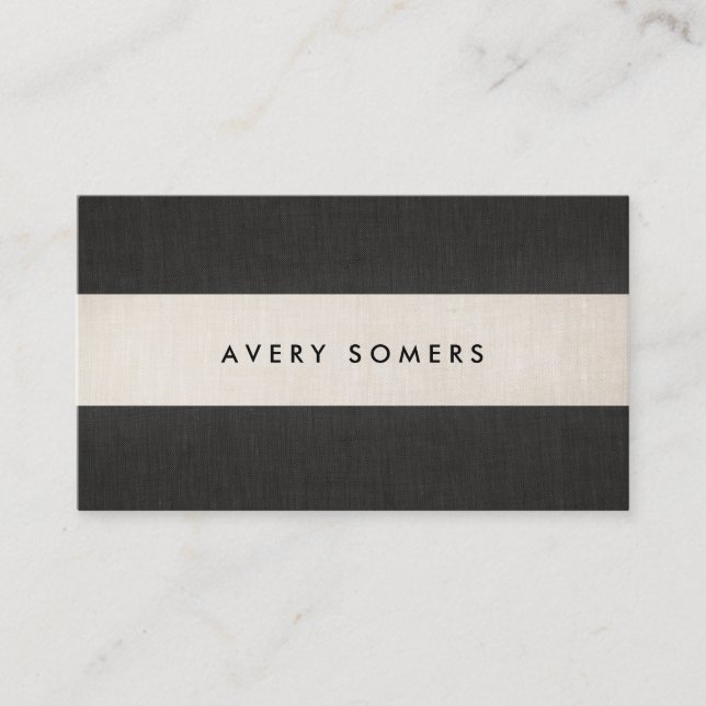 Carte De Visite Simple noir et beige Gras Gris Gris Style (Devant)