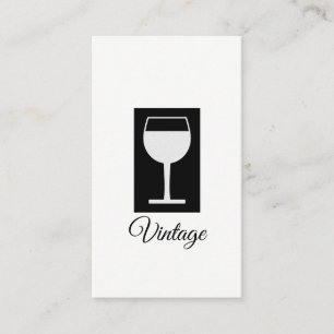 Carte De Visite Simple noir et blanc (Verre à vin)