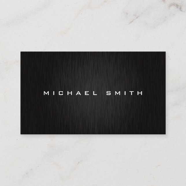 Carte De Visite Simple noir moderne élégant simple professionnel (Devant)