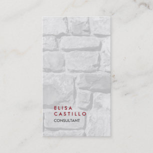 Carte De Visite Simple Noir Noir Pierres Blanches Consultant tenda