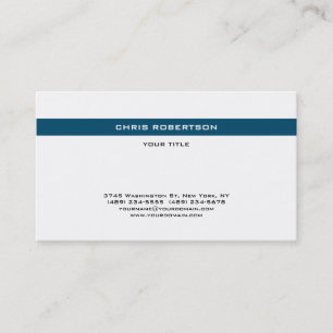 Carte De Visite Simple Océan Bleu Blanc Minimaliste