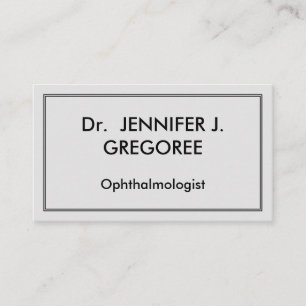 Carte de visite simple ophtalmologiste