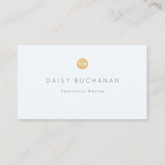 Carte de visite simple Pale Blue Gold (Devant)