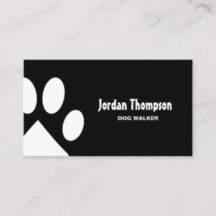Carte De Visite Simple patte noir et blanc illustration chien marc