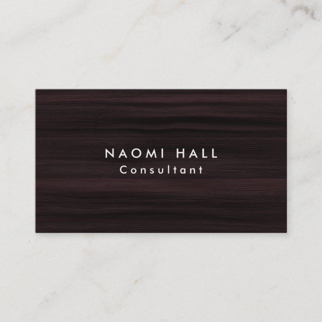 Carte De Visite Simple Plain Élégant Moderne Brown bois minimalist (Devant)