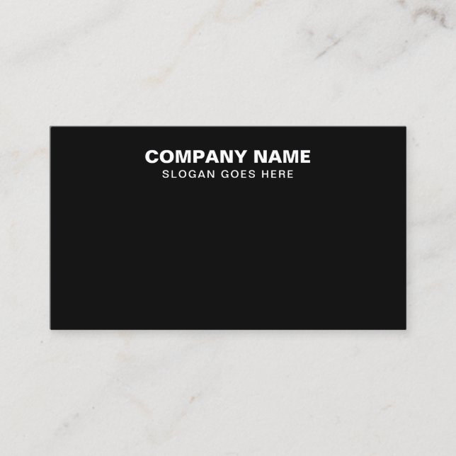 Carte De Visite Simple Plain élégant professionnel moderne Noir (Devant)