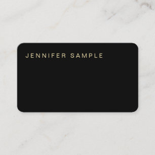 Carte De Visite Simple Plain Moderne Élégant Noir Or Style