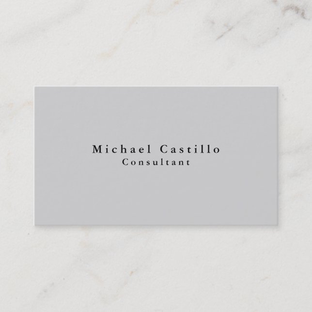 Carte De Visite Simple Plaque élégant Gris moderne (Devant)