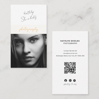 Carte De Visite Simple Portrait Photographie Minimaliste Moderne