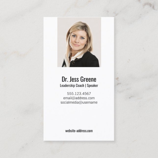Carte De Visite Simple Professional Ajouter une image photo (Devant)