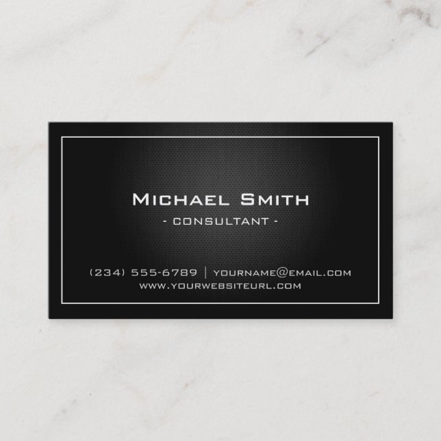 Carte De Visite Simple professionnel Black Metallic moderne look (Devant)